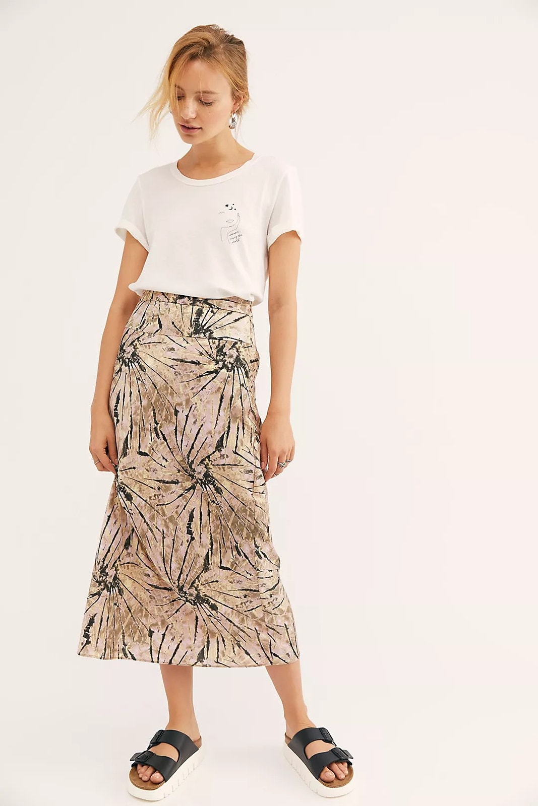 Free People Normani Bias Printed Midi Skirt - 4